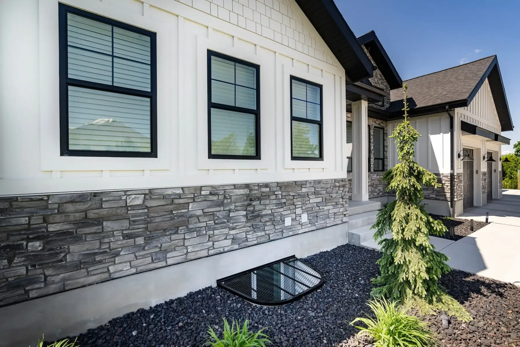 A home with a nice looking window well cover